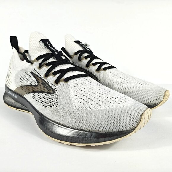 Brooks Levitate Stealthfit 5 Mens 10.5 Running Shoe White Gray Black 1103721D135 - Picture 1 of 16